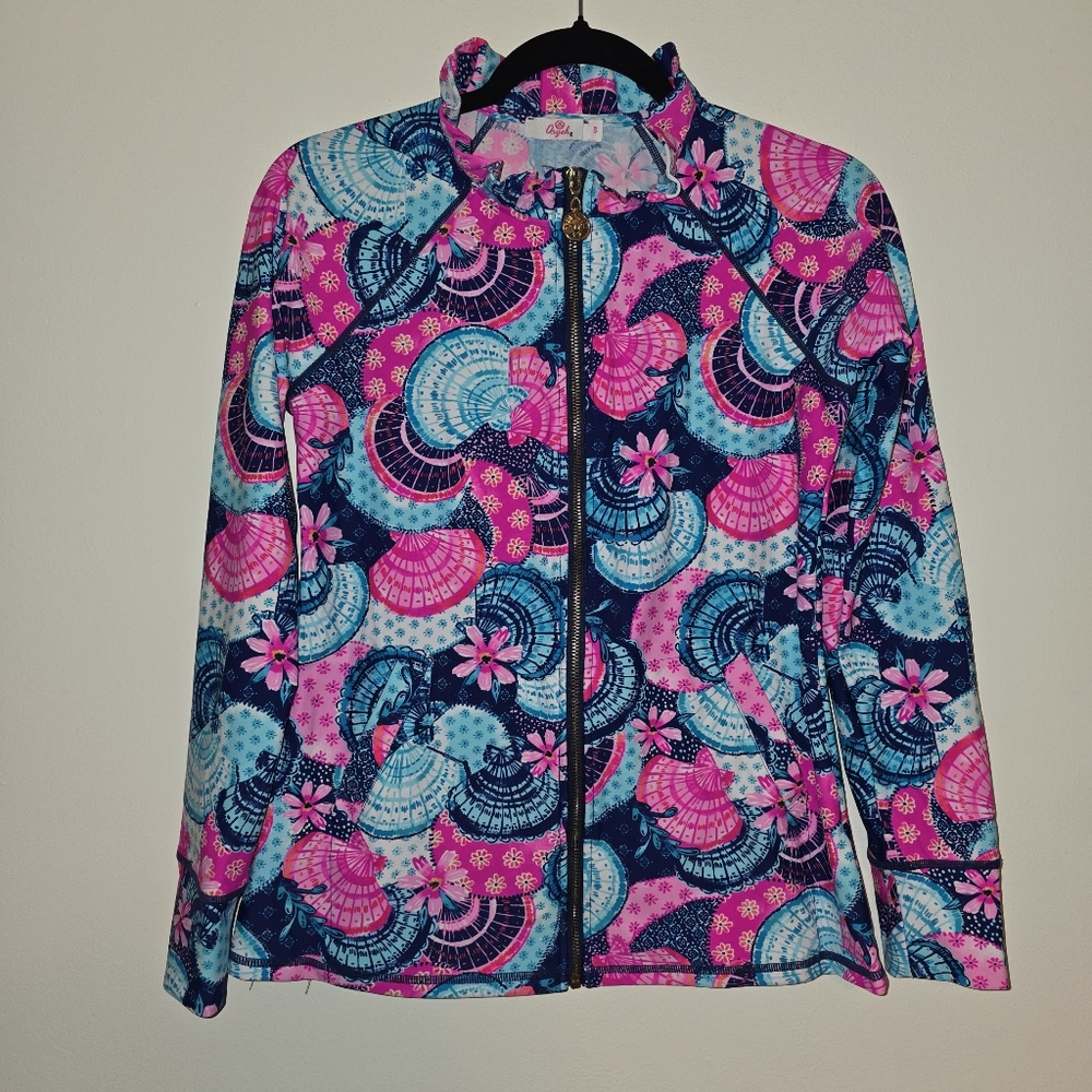 Aryeh Pink and Blue Full Zip Jacket Size Small UPF 50+